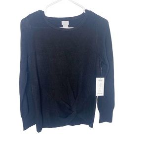 Chicos black twist sweater size 0 small NWT
